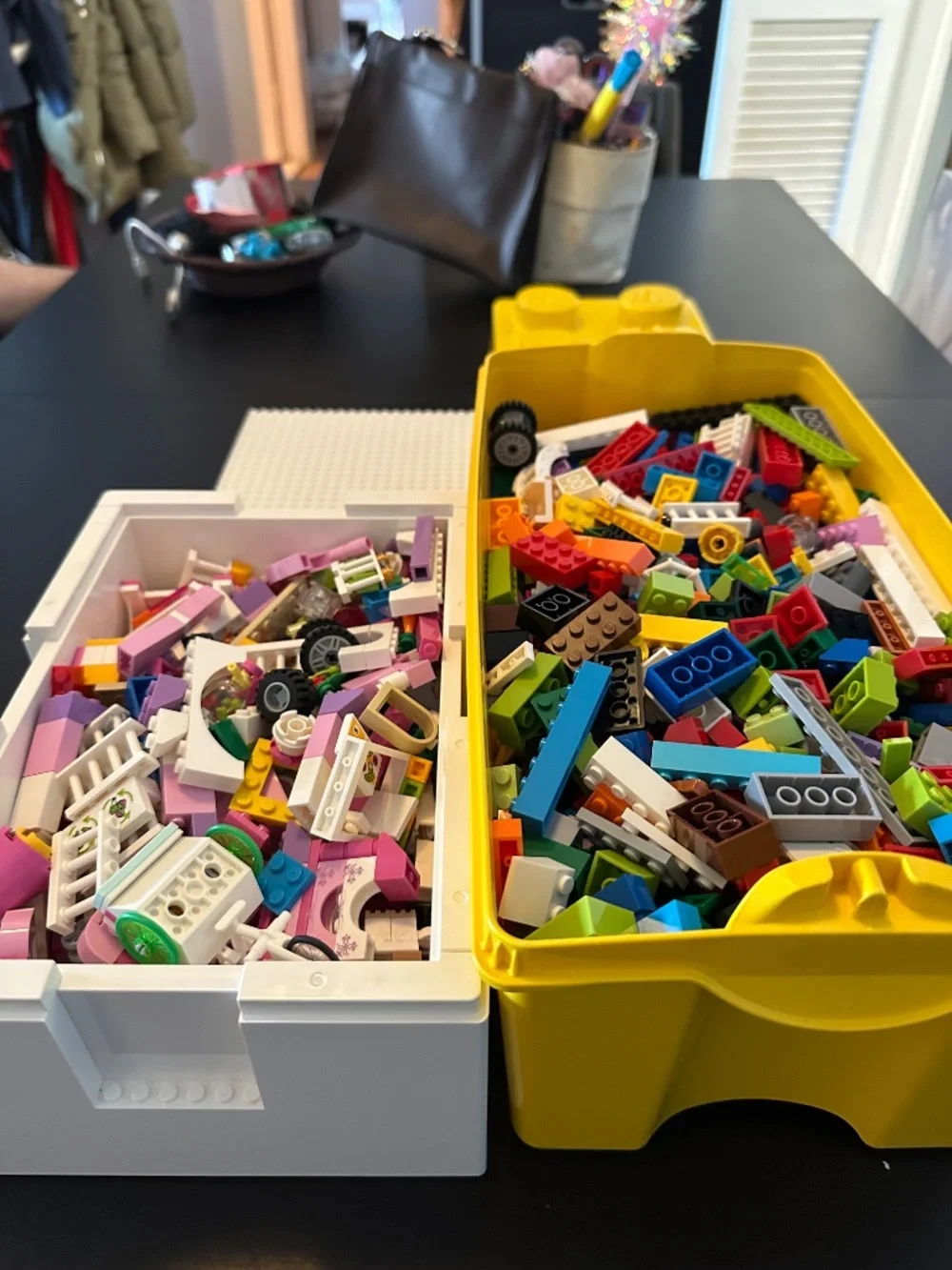 5 lb+ Huge Mixed LEGO Lot 2 Storage Boxes Thousands of Bricks Friends Pieces